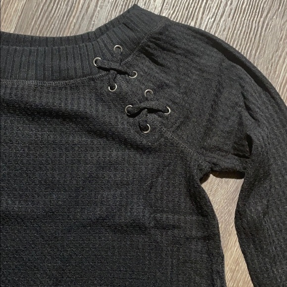 Women's Maurices Black Waffle Long Sleeve Sz XS - Picture 4 of 6